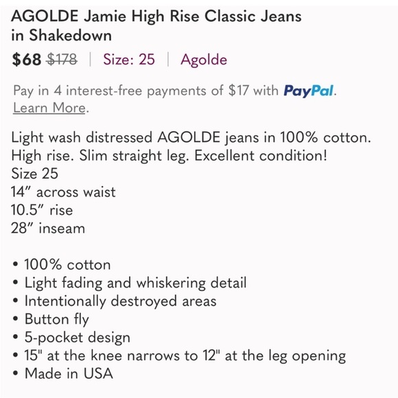 Agolde Women's Light Blue Distressed Jeans - Picture 12 of 12
